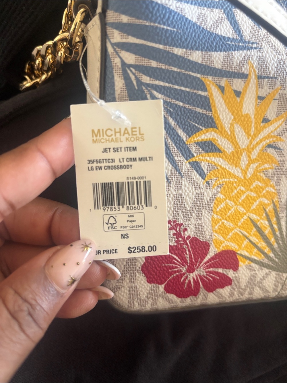 NWT Michael Kors Limited Edition Hawaii Tropical  Crossbody - Blue, Yellow, Pink - Picture 2 of 3